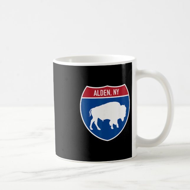 Caneca De Café Placa de Estrada Interestadual Alden Nova York Buf (Direita)