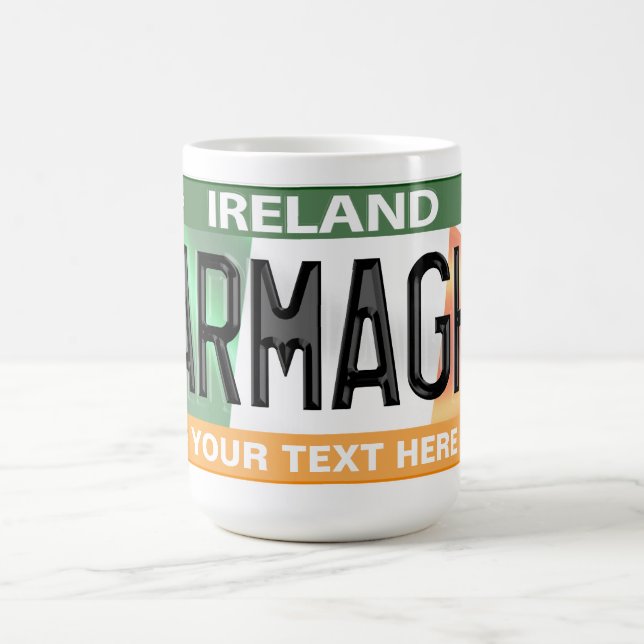 Caneca De Café Placa de Licença Personalizada da Irlanda do Armag (Centro)