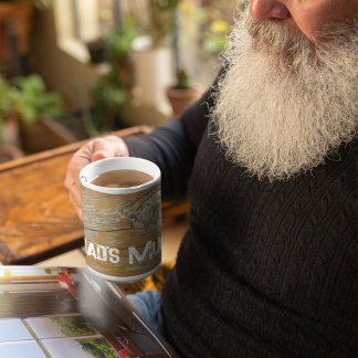 Caneca De Café Placa de madeira de grão de madeira envelhecida
