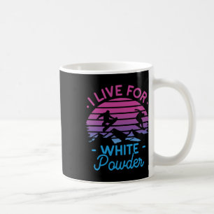 Caneca De Café Placa de Neve Retroativa Eu vivo para Pó Branco 90