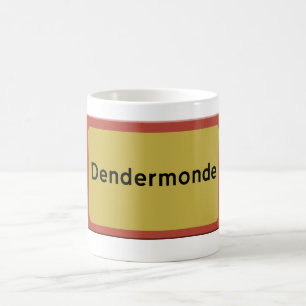 Caneca De Café placa de nome da cidade de Dendermonde