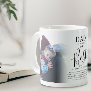 Caneca De Café Placa de Nome e Citação de Fotos 'Pai, você é o Me