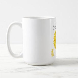 Caneca De Café Placa de Parede de Girassol Dividido com Estética
