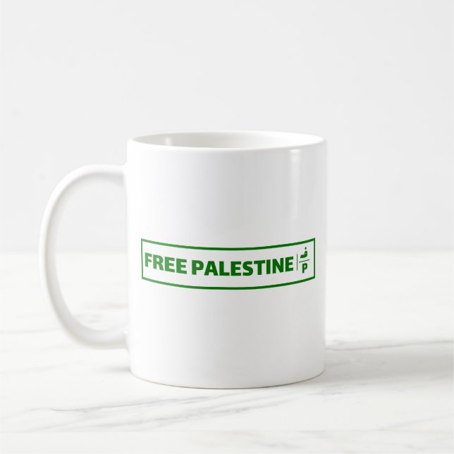 Caneca De Café Placa de registro de veículo da Palestina - Palest (Esquerda)
