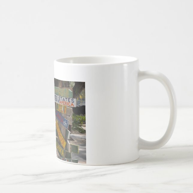 Caneca De Café Placa de Sinalização Rum Point Grand Cayman (Direita)