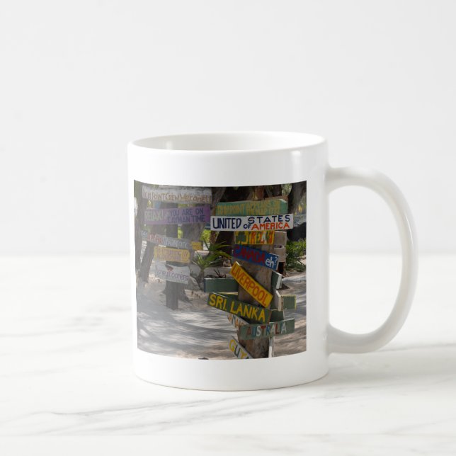 Caneca De Café Placa de Sinalização Rum Point Grand Cayman (Direita)