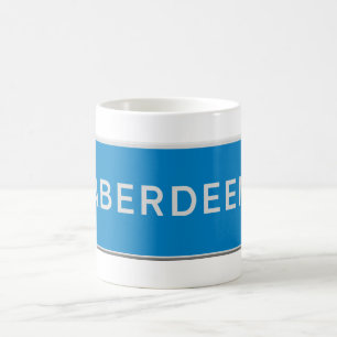 Caneca De Café Placa de trânsito Aberdeen