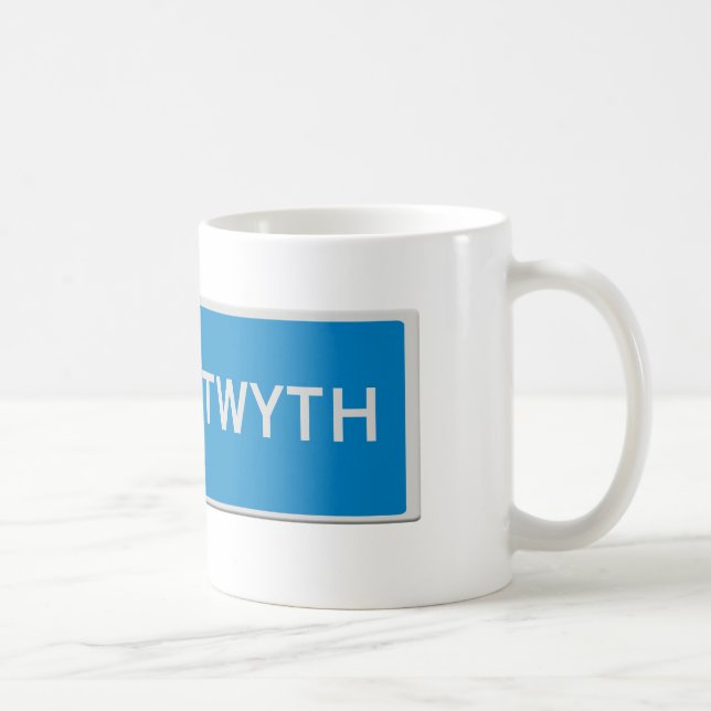 Caneca De Café Placa de trânsito Aberystwyth  (Direita)