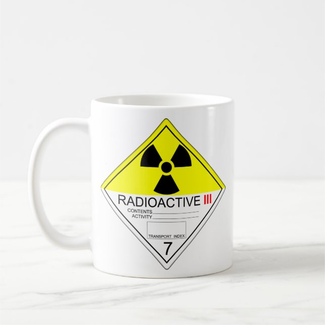Caneca De Café Placa de transporte radioativa Cat 3 Mug (Esquerda)