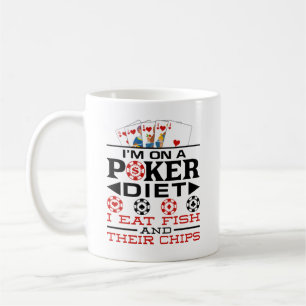 Caneca De Café Placa engraçada de fichas de dieta de pôquer