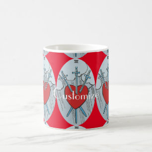 Caneca De Café Placa Tarot 3 Espadas Troço_Trova