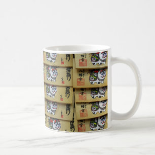 Caneca De Café Placas de Oração de Gato Sortudo em Tóquio, Japão