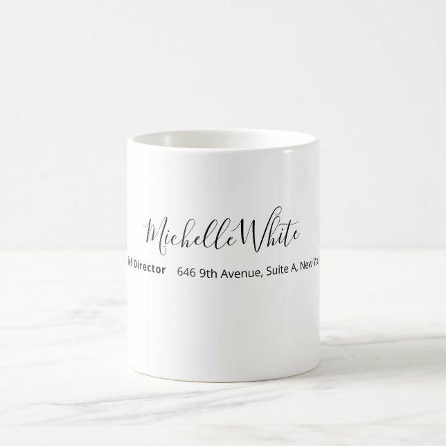 Caneca De Café  Plain Elegant White Professional Modern (Centro)