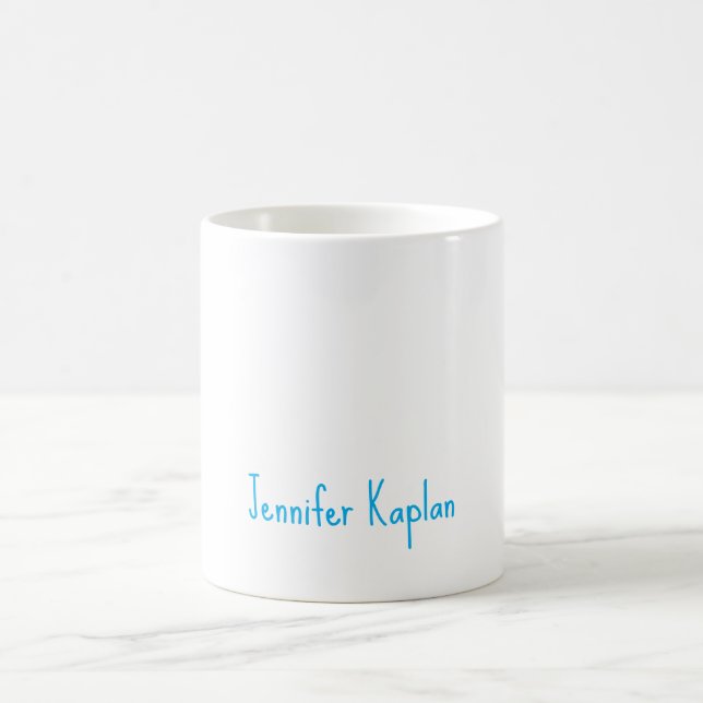 Caneca De Café Plain Minimalist Professional Casual Handwriting (Centro)