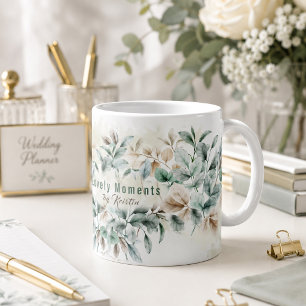 Caneca De Café Planejador de Casamento Botânico em Aquarela Elega