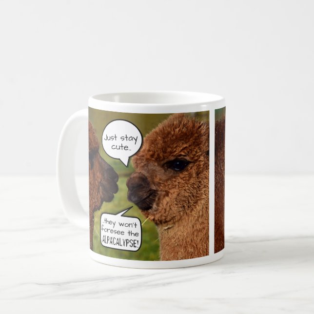 Caneca De Café Planejamento engraçado de Alpacalypse da alpaca (Frente Esquerda)