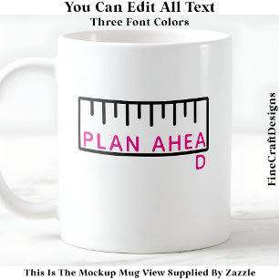 Caneca De Café Planejar com Antecedência Medida Dupla Humorística