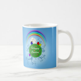 Caneca De Café Planeta Colorido do felz pascoa