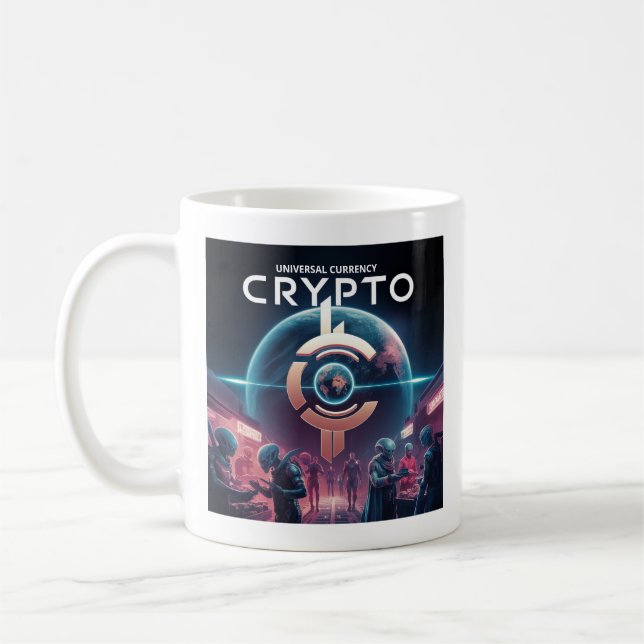 Caneca De Café Planeta Crypto (Esquerda)