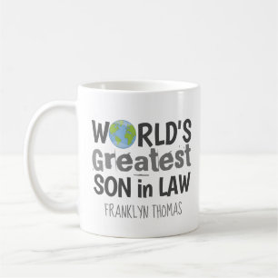 Caneca De Café Planeta Personalizado do Melhor Genro do Mundo