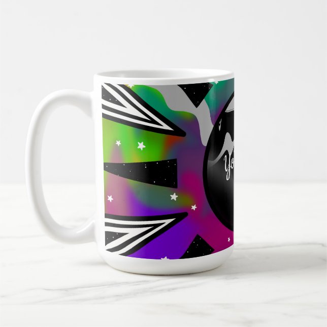 Caneca De Café Planeta Psychedelic Tie-Dye e Desenhos Abstratos (Esquerda)