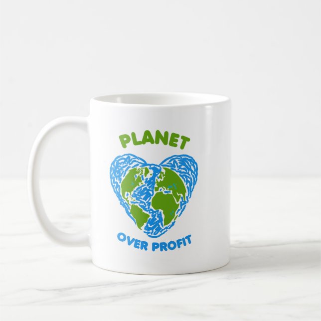 Caneca De Café Planeta sobre Lucro (Esquerda)