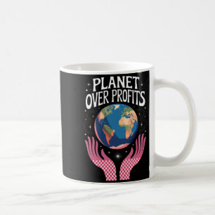 Caneca De Café Planeta Sobre Lucros A Mudança Climática da Terra