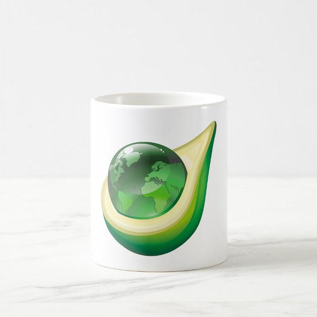 Caneca De Café Planeta Sustentável Eco Earth Avocado Globe (Criador carregado)