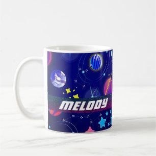 Caneca De Café planetas coloridos do espaço exterior estrelas da