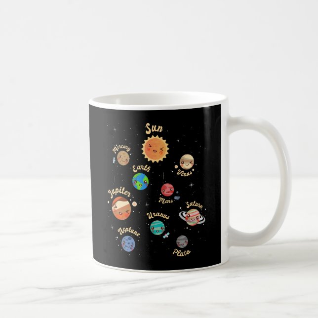 Caneca De Café Planetas do Sistema Solar Crianças Conhecem o Espa (Direita)