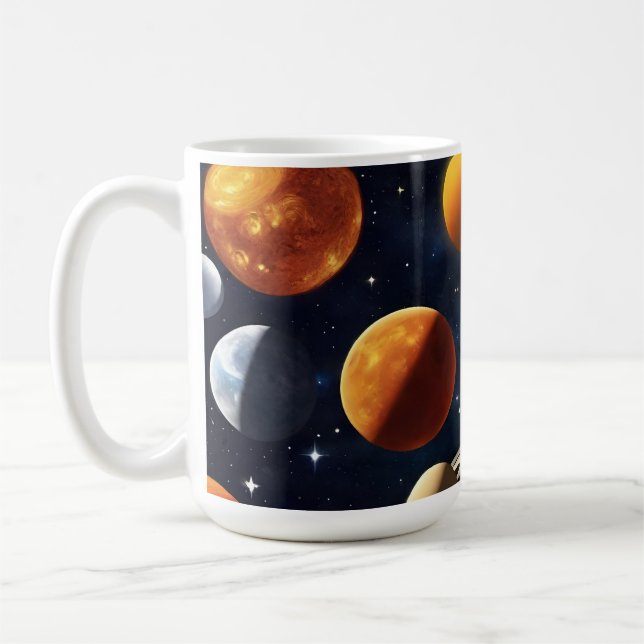 Caneca De Café Planetas espaciais externos 2 (Esquerda)