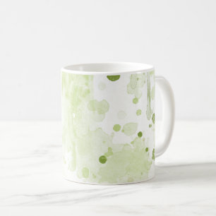Caneca De Café Planilhas de Aquarela Verde e Sage