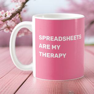 Caneca De Café Planilhas São A Minha Terapia - Rosa Gradiente