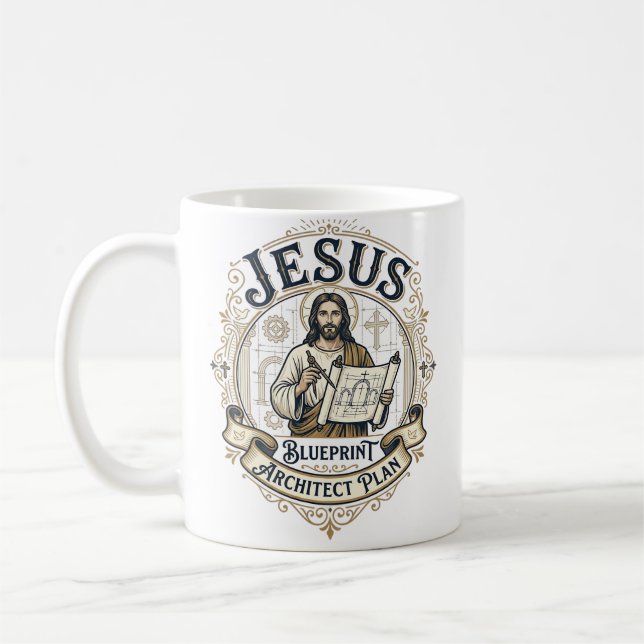 Caneca De Café Plano Arquiteto Jesus Projeto Jesus Plano Arco (Esquerda)