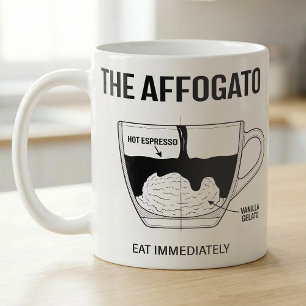Caneca De Café Plano de Affogato de Gelato de Espresso