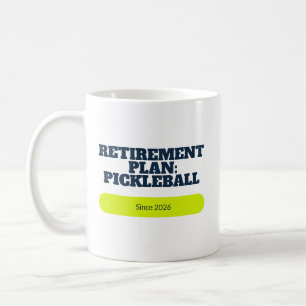Caneca De Café Plano de Aposentadoria Navy Lime Pickleball