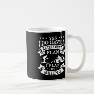Caneca De Café Plano de Aposentadoria no Esqui Pensão Vintage Esq