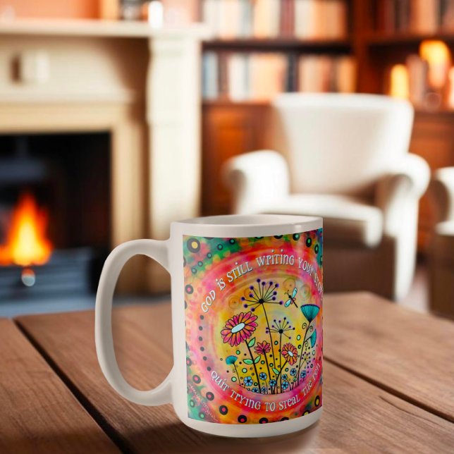 Caneca De Café Plano de Deus Bonito Inspiração Floral (Criador carregado)