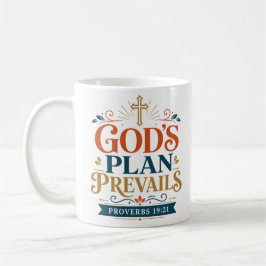 Caneca De Café Plano de Deus Prevalece Citação de Verdade Bíblica