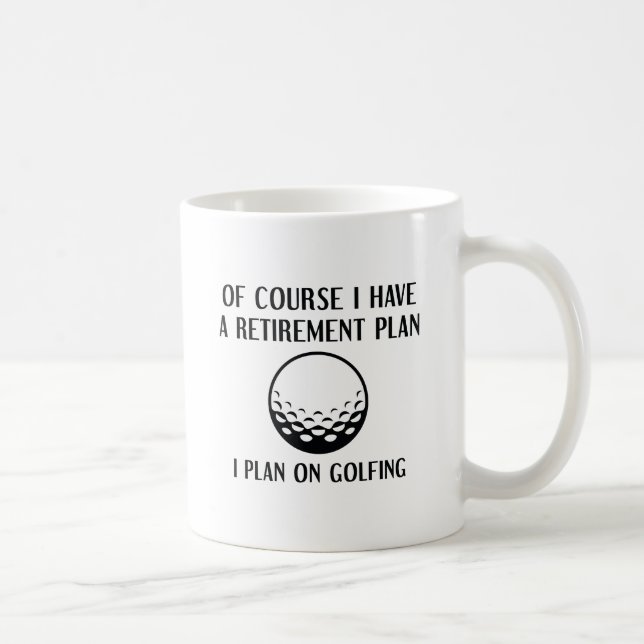 Caneca De Café Plano de Golfe para Aposentadoria (Direita)