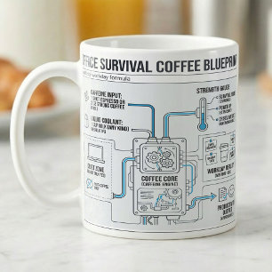 Caneca De Café Plano de Sobrevivência no Escritório com Café Engr