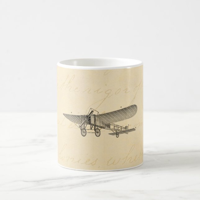 Caneca De Café Plano velho retro do suporte do avião da hélice do (Centro)