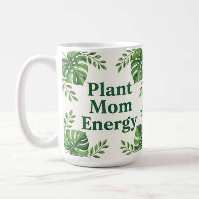 Caneca De Café Plant energy mom cute botanical Coffee Mug (Esquerda)