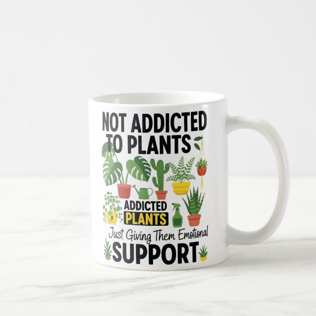 Caneca De Café Plant Lover Funny “I’m Not Addicted to My Plants” (Direita)