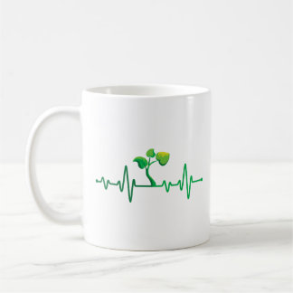 Caneca De Café Planta de batimento cardíaco - Jardinagem Botânica