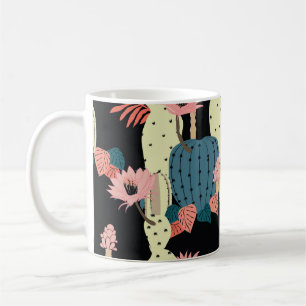 Caneca De Café Planta De Cactus: Padrão Botânico Vintage