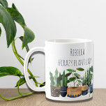 Caneca De Café Planta de Pote e Cactus<br><div class="desc">A dama maluca Boho Personalizou Pote Plant & Cactus Design.</div>