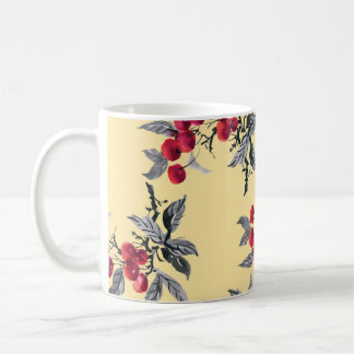 Caneca De Café Planta De Rowan: Amarelo De Aquarela Sem Costura