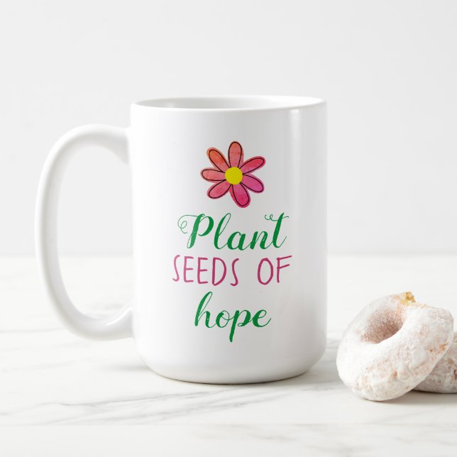 Caneca De Café Planta de Sementes Clássicas de Esperança (Com Donut)