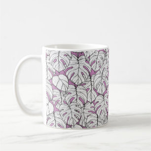 Caneca De Café Planta exótica de monstera tropical exótica